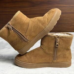Cat & Jack Arlo Zipper Shearling Style Boots Toddler Size 12 T